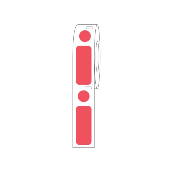 Direct Thermal Cryo  33x13mm & 9.5mm Dot for 2.0ml Tubes/Vials Red